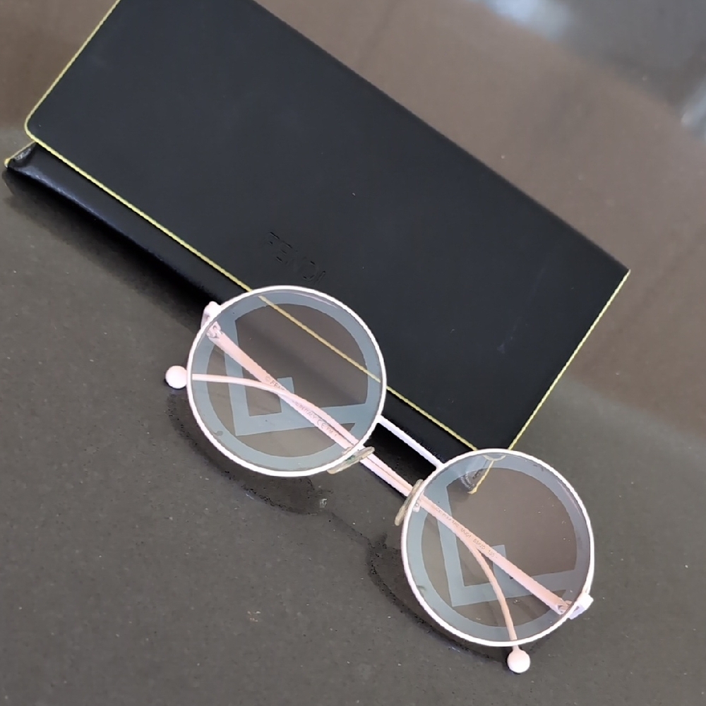Fendi Pink Round Sunglasses with Black Case